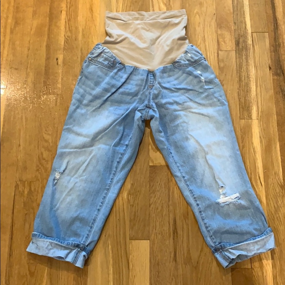 Indigo Blue Light Wash Cropped Jeans